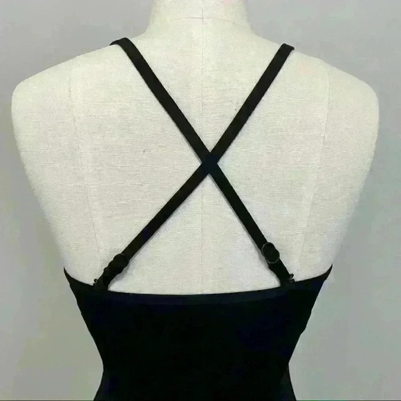 Seafolly Australia Goddess Twist Bandeaux Ruched Tankini Bathing Suit Top Black - Picture 10 of 15